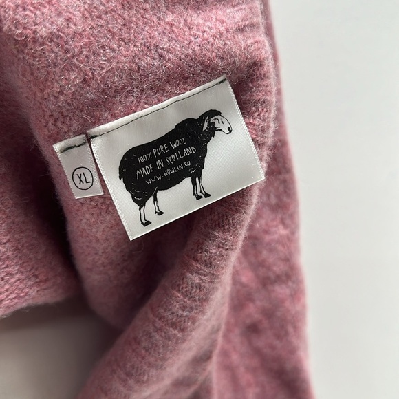Howlin by Morrison Sweater Pullover Pure New Wool Shetland Knit Light Pink XL - Picture 6 of 8